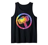 Marvel Thor Mjolnir Hammer Tie-Dye Logo Tank Top
