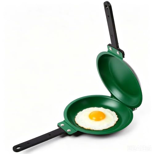 Upgraded Gray and Green Double Sided Pan Water-Based Non-Stick Coating Flip Frying Pan for Home Kitchen Hotel and Restaurant Pancake Maker Omelette Maker Featuring Gas Or Electric Stove Cooking