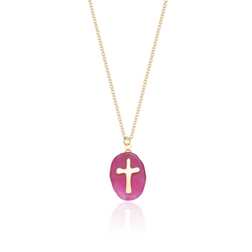 Fremttly Cross Necklace for Women 14K Gold Plated...