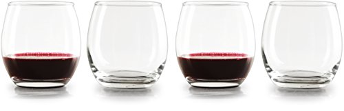 image for Circleware Downtown Stemless Wine Lead-Free Glass Cups for Bar, Water,