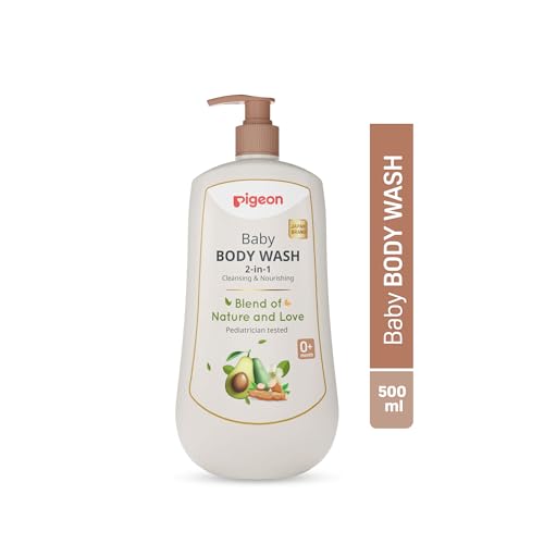 Pigeon 2-in-1 Baby Body Wash For Cleansing & Nourishing, Enriched With Avocado Oil & Marshmallow Extract, Parabens Frew, SLS & SLES Free - 500 ml