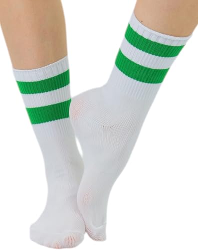 Image of ToBeInStyle Women's Acrylic Ankle Hi With Double Stripe Top Crew Fun Athletic Socks