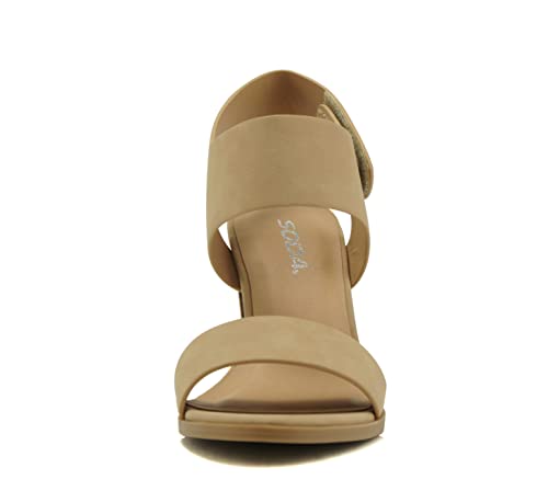 Image of Soda Wait-A ~ Women Open Round Toe Chunky Heel Ankle Strap High Heel Dress Sandals