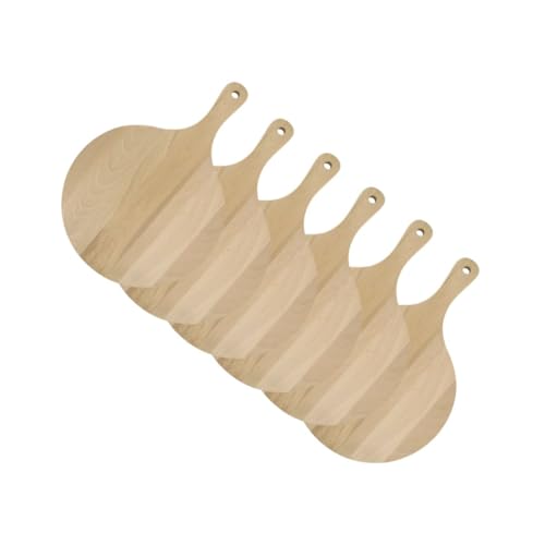 Fackelmann 9924150 Lot de 6 Planches à pizza, planche en bois, planche à découper, planche ronde, Bois, 30 cm