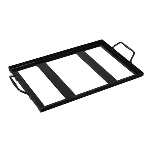 Toyvian Soporte para Placa de Sal para Barbacoa Negra de Hierro Esmaltado, Accesorio Resistente para Cocina al Aire Libre, Utensilio Práctico para Barbacoas, Picnics y Camping, 1 Unidad