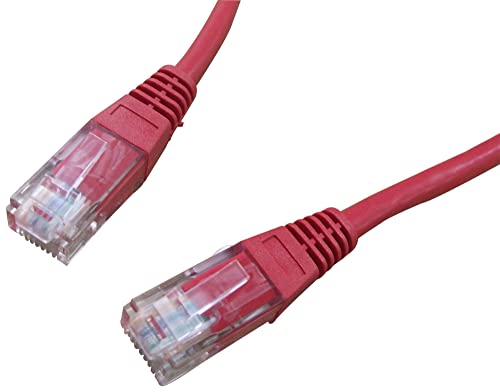 Pro Signal 0.5m Red Cat5e Ethernet Cable - RJ45 Male to Male UTP Patch Lead for Fast Network Connections (PS11040)
