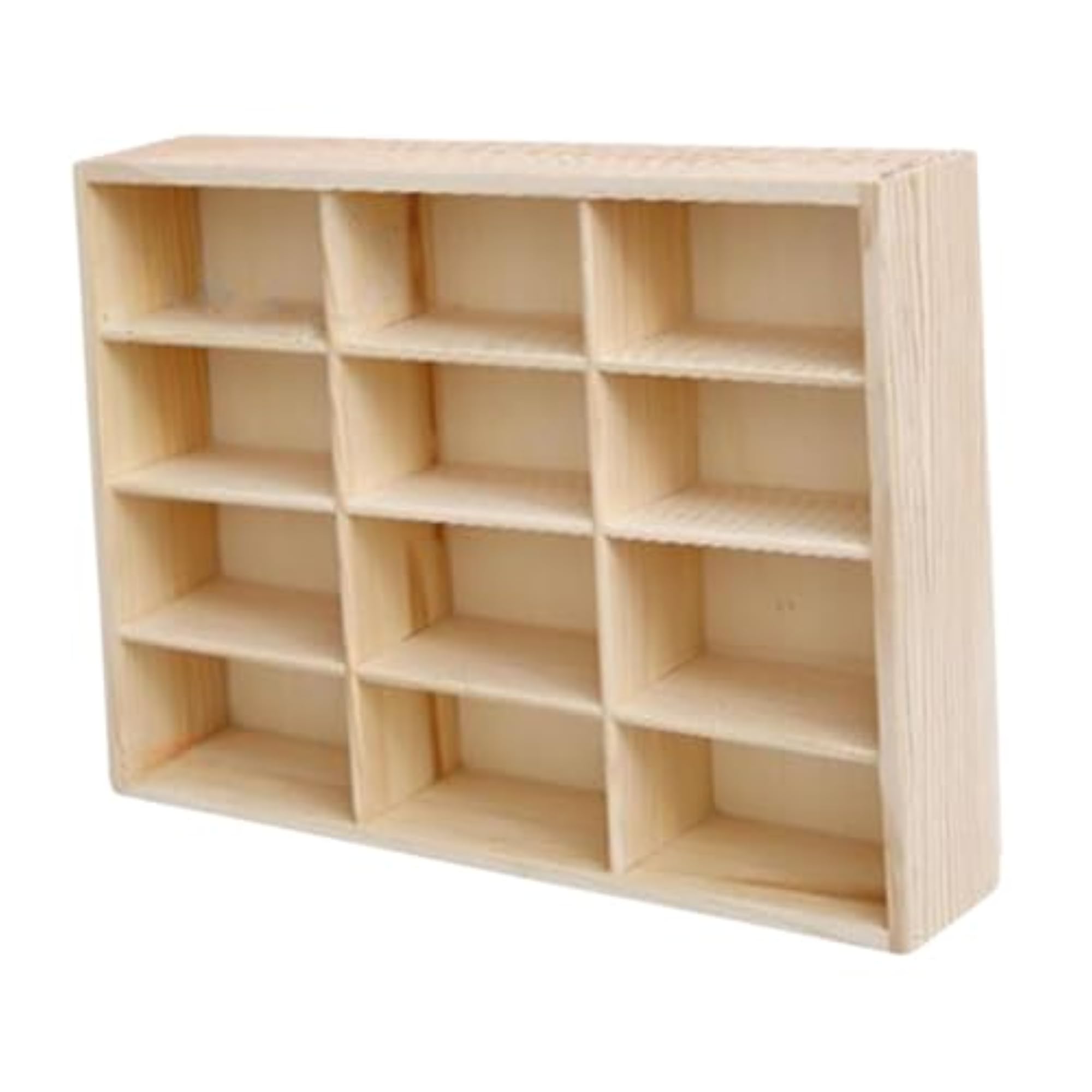 Wooden Storage Divider Box for Tiny Dolls, 12 Grid