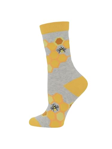 Image of WHD Bee & Honeycomb Crew Socks for Women & Men | Gift for Bee Lovers, Fun Beekeeper Socks