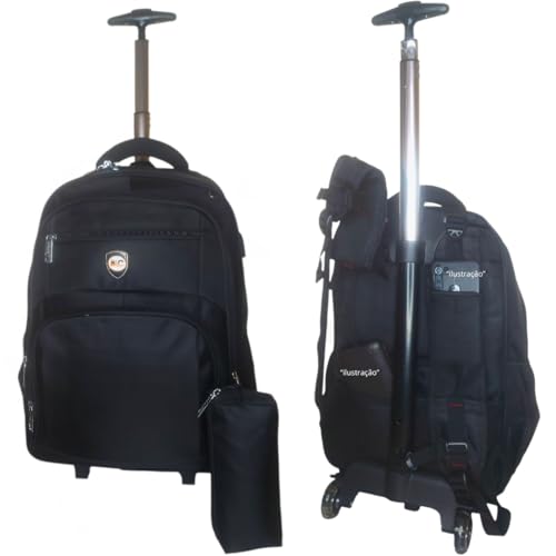 Mochila carrinho executiva rodinha escola faculdade notebook trabalho viagem