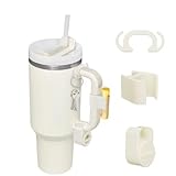 Juego de 3 accesorios para Stanley Cup, soporte para llaves con doble gancho, soporte para lápiz labial y caja de almacenamiento para joyas, rosa para 30/40 Oz (blanco)