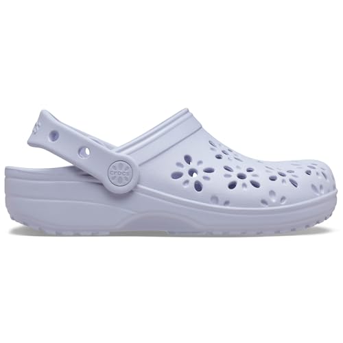 Image of Crocs Unisex-Child Classic Clogs with Floral Cut Out Design, Kids and Toddler Shoes