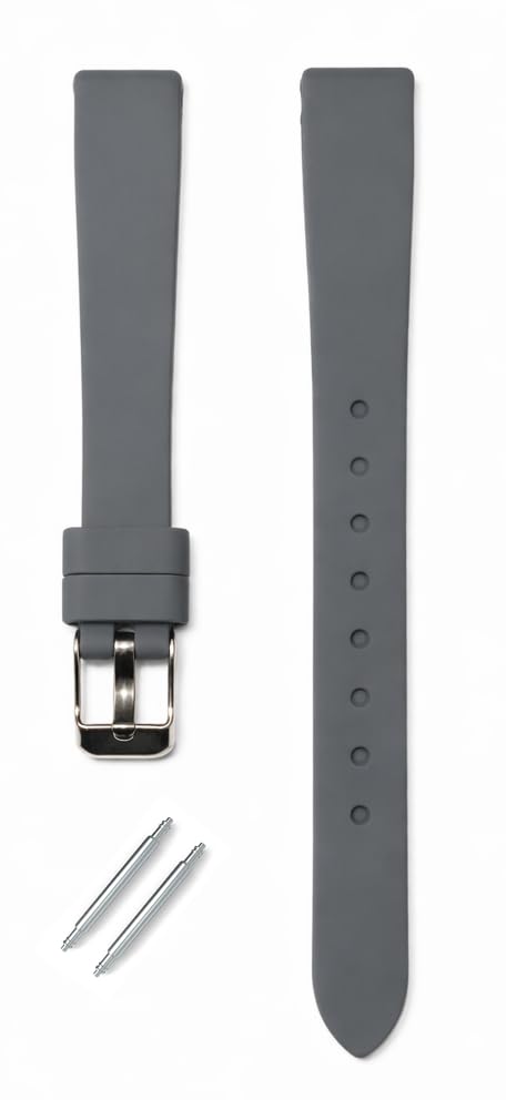 DREAMY 14mm Thick Soft Silicone Waterproof Watch Strap Metal Buckle Replacement for Men & Women - PACK OF 1