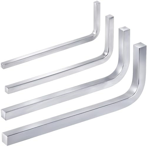 Image of Pndeyo 4pcs Square Head Wrench Set, 3mm 4mm 5mm 6mm L Shaped Wrench, Square Chrome Vanadium Steel Elbow Screwdrivers for Pocket Hole Screws