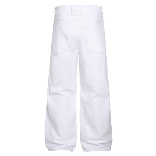 Image of QIMYUM Men's Wide-Leg Baggy Flex Jeans Relaxed Loose Fit Long Denim Pants