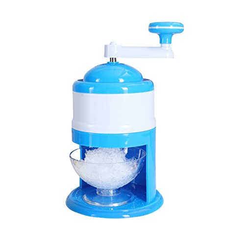 Hand Crank Ice Shaver and Snow Cone Machine, Portable Ice Crusher and Shaved Ice Machine, Ice Crusher for Making Drinks, Shaved or Fine Chips Snow Cones or Slushies Mini Ice Machine BPA Free (blue)