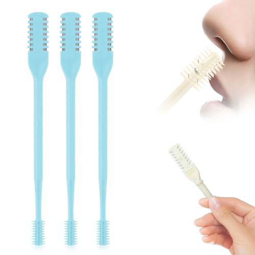 Image of Upgrade Nasal Hair Cutter Travel Essentials for Men Women,2025 Nostril Hair Removal Tools Double Sided Christmas,360 Rotating Manual Nose Hair Trimmer (Blue, 3 Set)