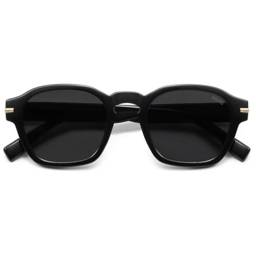 Image of SOJOS Retro Square Polarized Sunglasses Men Trendy Womens SJ2382 | Vintage UV400 90s Sun Glasses Outfit Driving