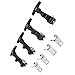 Zunate 4Pcs Elastic Stainless Steel Rubber Hood Catch, Flexible T Handle Hasp Draw Latches with Mounting Brackets for Vehicle Engine and Industrial Equipment (A124B-3)