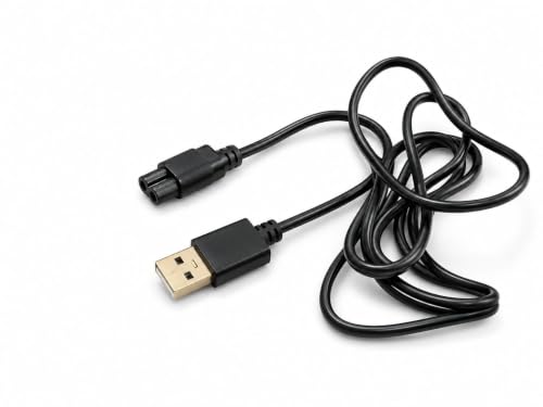 Image of model (XXQ01HM) Trimmer USB Charging Cable Compatible with Mi Beard Trimmer, Shaver & Grooming Devices | USB to 2-Pin Charger Cable | Fast & Safe Charging | Black | 1 Meter