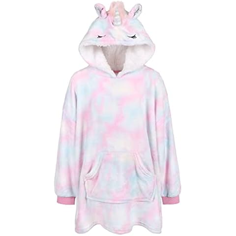 Sudadera Bata con Capucha de Unicornio tie dye para niños thumbnail