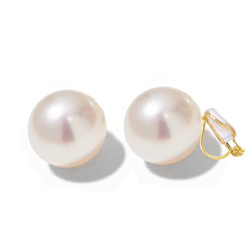 Pearl Clip on Earrings for Women Drop Clip Earrings for Women Gold Plated White Imitation Pearl Earrings Fashion