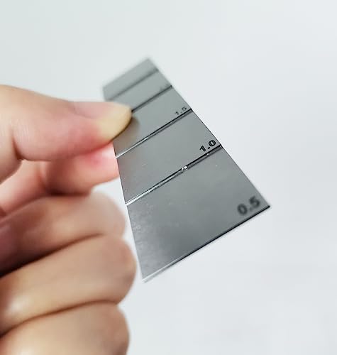 Bloque de calibración para medidor de espesores ultrasónico, acero 1018, 5 pasos: 0,5 mm / 1,0 mm / 1,5 mm / 2,0 mm / 2,5 mm, para calibración de espesor y linealidad en ensayos no destructivos (END) miniatura 4
