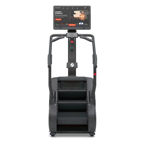 Image of STEPR PRO+ Stair Master with 27 inch Touchscreen with Streaming Platforms | Light Commercial or Home Use, 190 SPM, 7 inch Step Height, 400 lb Capacity Stair Stepper Machine