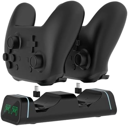 （04:30時点） Switch Pro/P5コントローラー 充電スタンド 置くだけ充電 Type-C対応 コントローラー デュアル 充電対応 ゲームコンソール ゲームパッドアクセサリ用 LED指示ランプ付き 滑り止めマット