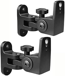 BS-218pro Universal Speaker Wall Mount for Small Speakers ,Vertical 120°, Horizontal 180°Adjustment,Hold up to 30lbs,Compatible with Bose, JBL, KEF, Klipsch, Sony & Others(2 Packs Black)