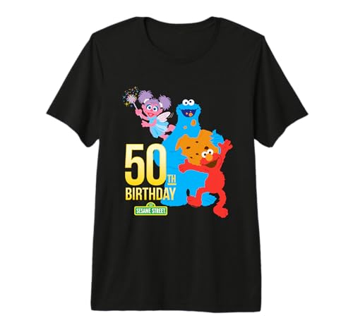 T-shirt Sesame Street 50th Birthday Premium cadeau original pour anniversaire de nostalgique