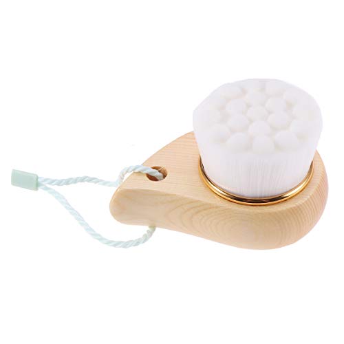Preisvergleich Produktbild HEALIFTY Mini-Gesichtsreinigungsbürste mit Holzgriff und feiner Borsten-Handreinigungsbürste für Mitesser-Akne und Poren-Reinigung (weiß)