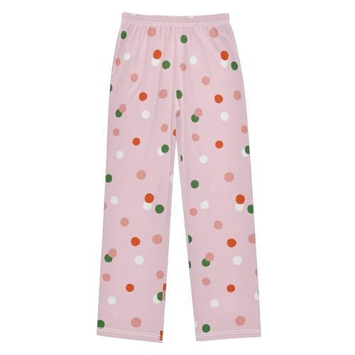 ZZKKO Confetti Christmas Birthday Polka Dots Boys Pants for Kids Jogger Pants with Pockets S-XL