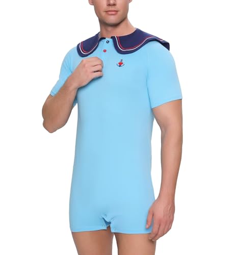 Pijama náutico de una pieza para hombre Landofgenie con entrepierna fácil para cosplay 5