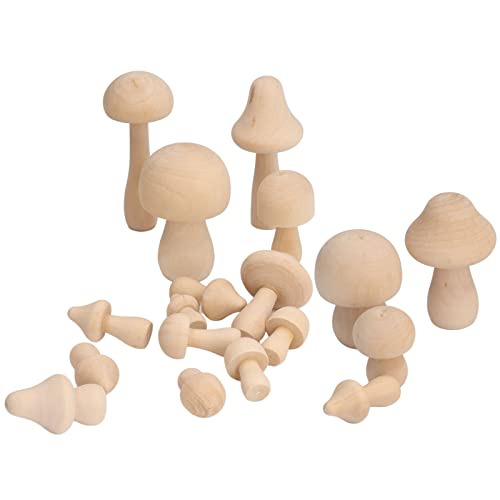 Dekaim 40pcs Unfinished Wooden Mushroom, Unpainted Natural Wood Mushroom Decoration for DIY Decoration, Defult, default - Image 4