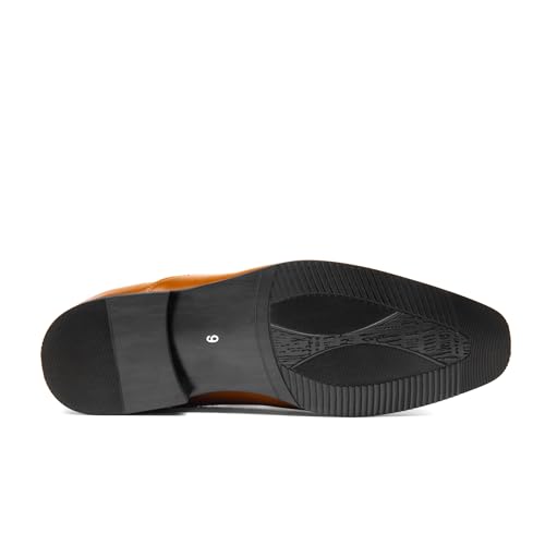 Bruno Marc Men's Dress Shoes Bussiness Formal Oxfords Wesley Lace Up Soft Plain-Toe,Size 9.5,Brown,BMUMOX2505