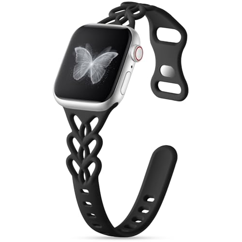 Wepro Slim Braided Black Band: for Apple Watch Bands Women 40mm 41mm 38mm 42mm 44mm 45mm 46mm 49mm...