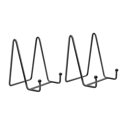 HOOTNEE 2pcs Iron Art Plate Display Stands Tabletop Ornament Holders for Photos Books and Artwork Decor for Office Banquet and Modern Interior Design