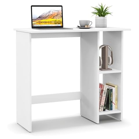 Bureau COSTWAY Blanc avec Étagères Cover