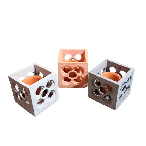 3 Mini Macetas cúbicas caladas Panots, con o sin LED, Barcelona, despedida de soltera, despedidas, bodas en Barcelona, evento, regalo de Barcelona, Yumilab