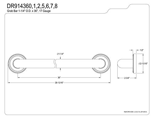 Kingston Brass Dr914362 Designer Trimscape Camelon 36-Inch Grab Bar, Polished Brass #TOP1