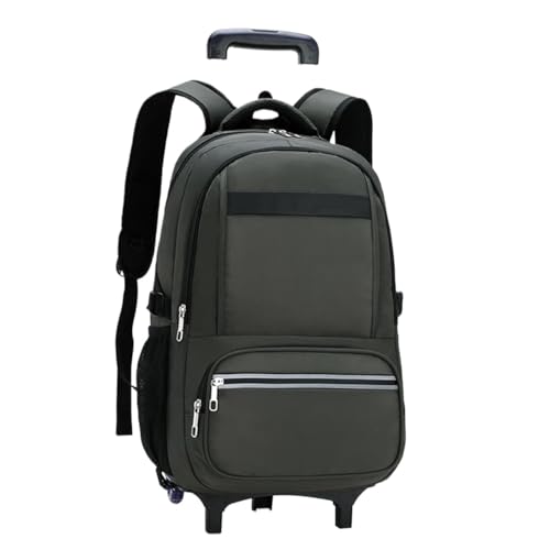 WLIHDB Mochila con Ruedas Mochila Escolar con Ruedas for niños de Primaria y Secundaria Equipaje para Hombre Y Mujer(Green 2 Wheels)