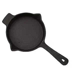 Rustik Craft Cast Iron Skillet Frying Pan 7 Inch Pre-Seasoned, Perfect for Cooking on Gas, Induction and Electric Cooktops - [ Black, Weight 2300 g, Thickness 6 mm ]