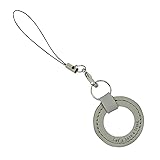 [HERBE] 丸リングストラップ 英語 メッセージ スマートフォン ストラップ 本革 レザー ホワイト Let's have a break.（ちょっと休憩しよう）