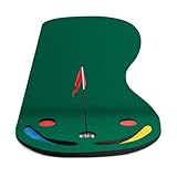 FANTASK Übungmatte Golfmatte Indoor & Outdoor, Golf Puttingmatte faltbar mit 3 Putting Cups & 1 Fahne, Abschlagmatte Golf, Trainingsmatte für Zuhause, Büro, Hof (300 x 96cm)