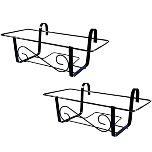 VIRSUS 2 Balconiere in Metallo di colore Nero, Fioriera Portavaso in Ferro Verniciato per Fiori e Piante, Supporto da Appendere a Finestre e Balconi, Made in Italy, Portata 15 kg -084 (40 cm)
