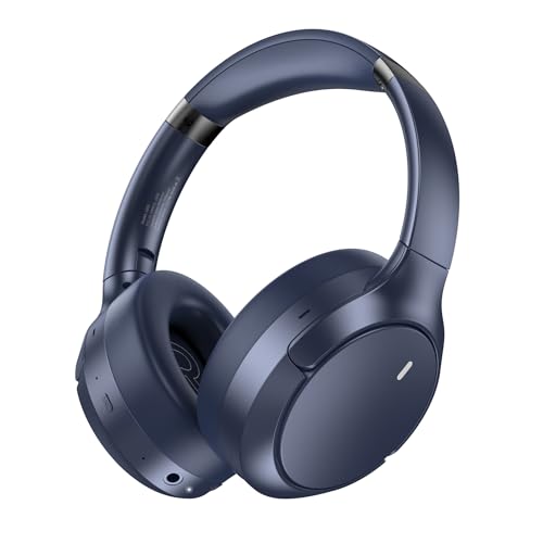 Image of Hybrid ANC Wireless Over-Ear Headphones, 100H Playtime, Hi-Res Audio, Bluetooth 6.0, Multi-Mode Noise Cancellation, Comfort Fit, iOS & Android Compatible, Foldable Design, Travel-Friendly (Blue)