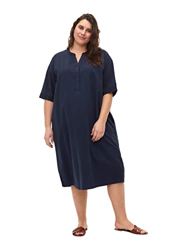Zizzi Flash by Damen Große Größen Kleid Baumwolle Kurze Ärmel Gr 54-56...