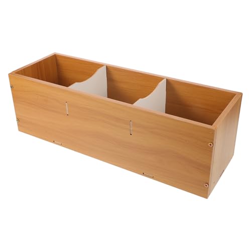 HOMSFOU Estante para CD de Pie de Gran Capacidad en Madera Color Nogal, Organizador Escalonado para Discos y Álbumes Multimedia, Soporte de Almacenamiento para CD y Dvd en Hogar y Oficina