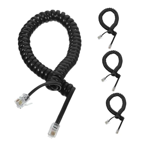 Angoily 4pcs Coiled Telephone Cord Durable Spring Wire for Home Office Use Flexible Stretchable Landline Phone Accessory Compatibility with Telephones