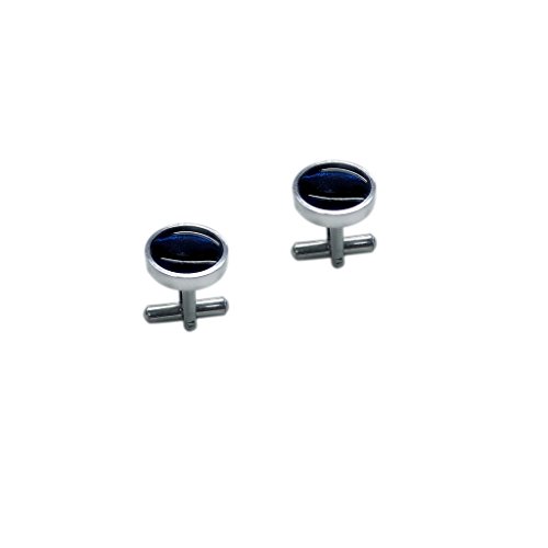Image of BLACKSMITH Silver Round Cufflink for Men